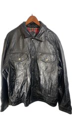 Men's Size XL R & R Casuals Black Leather Jacket Coat