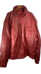 Men's Size 6XL Hudson Outerwear  Red Leather Jacket Coat Big And Tall