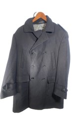 Black Calvin Klein Mens 40 S Wool Blend Pea Coat Jacket