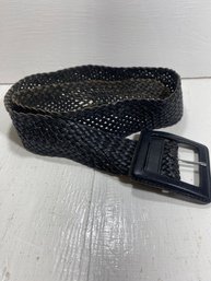 Banana Republic Woven Black Braided Size Medium Genuine Leather Belt