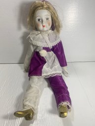 Unmarked Ceramic (?) Joker Jester Clown Doll