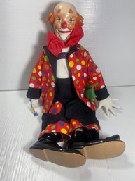 Goebel Porcelain Clown Doll With Polka Dot Outfit