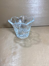 Small Cut Crystal Ruffled Vase