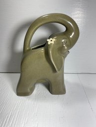 Glazed Green Decorative Elephant Watering Can