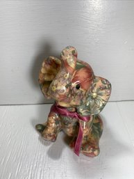 Adorable Decoupage Patchwork Elephant Figure