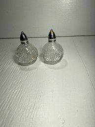 Clear Cut Glass Star Salt And Pepper Shakers