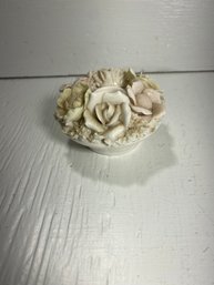 White Floral Taper Candle Holder