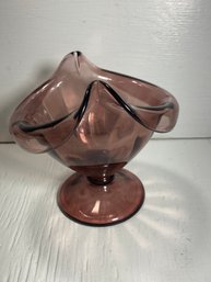 Purple Glass Candle Bowl Dish