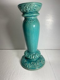 Blue Ceramic Glazed Candle Holder