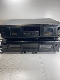 Lot Of 2 Sony Stereo Cassette Decks For Parts Or Repair