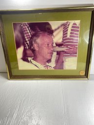 Original Gordie Howe 1970's Photograph In Wooden Frame