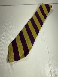 Paul Fredrick Yellow And Purple All Silk Neck Tie