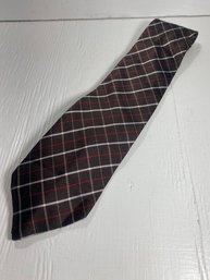 Burberry Brown Criss Cross Pattern All Silk Neck Tie