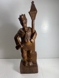 ' Because Of San Miguel' Wooden Carved Sailor Statue Figure