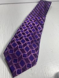 Enrico Venturi Purple Pattern Neck Tie All Silk