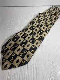 Paolo Gucci Golden And Black Pattern Neck Tie All Silk