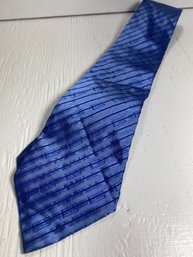 Gucci Blue Striped  Signature Neck Tie All Silk