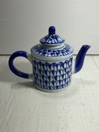 Blue And White Miniature Oriental Teapot