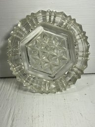 Clear Cut Glass Decorative Tray Dish