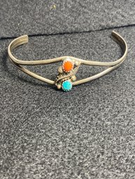 Silver And Stone Cuff Bracelet