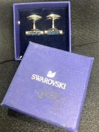 Set Of Swarovski Cuff Links With Box