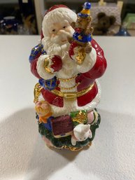 Ceramic Santa Clause Flip Top Trinket Box Unbranded