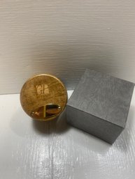 New Gold Tone Brass Slinky In An Oak Box