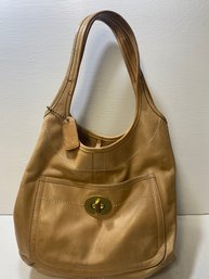 Tan Coach Brand Handbag Purse