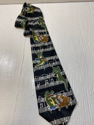 Christmas Holiday N. B Silk Trad Company Men's Alligator Musical Notes Men's Tie Polyester