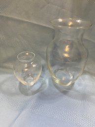 Lot Of 2 Vases One Etched