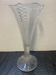 9' Cut Glass Trumpet Vase
