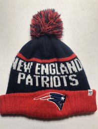 47 Brand New England Patriots Embroidered Cuffed Spellout Beanie Hat Pom OSFA