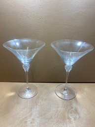 Set Of 2 Spiegelau Stemmed Crystal Martini Glasses