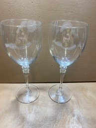 Set Of 2 Crystal Wine Glasses Luminarc(?)