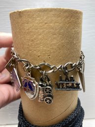 AJC Co Sterling Charm Bracelet With Various Sterling Silver Charms