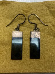 .925 Obsidian Dangle Earrings