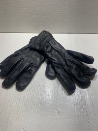 Men's Size Large Wool And Leather Black Gloves