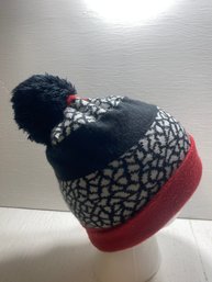 Air Jordan Black, Red, And Grey Knitted Hat Beanie