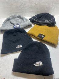 Lot Of 5 North Face Beanie Hats Grey, Black, And More