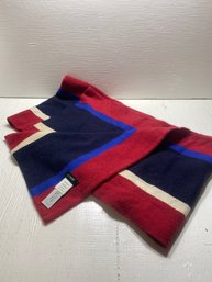 J Crew Cashmere/ Wool Red,white, And Blue Scarf