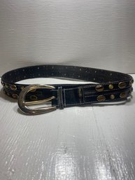 Women's Black Michael Kors Beaded Size Large Leather Belt