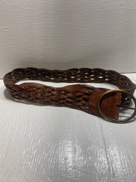 Women's Fossil Brand Brown Braided Leather Belt Size Large