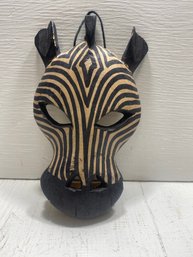 Wooden Carved Zebra Tribal Wall Hanging