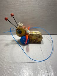 Vintage Fisher Price Queen Buzzy Bee Wooden Toy