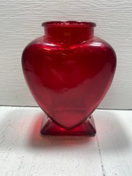 Red Heart Shaped Vase