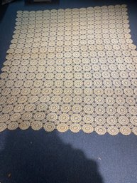 Vintage Handmade Crocheted Tablecloth