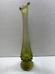 Colored Glass Hob Nail Swung Bud Vase