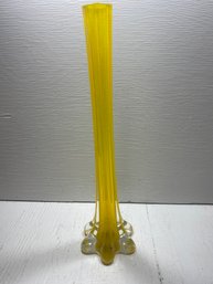 Yellow  Art Glass Bud Vase