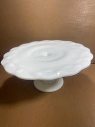 White Glass Serving Cake Stand Tray