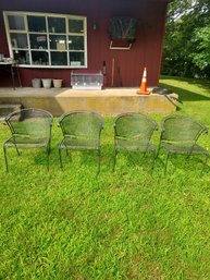 Set Of 4 Vintage Wrought Iron Chairs Harwood (?)